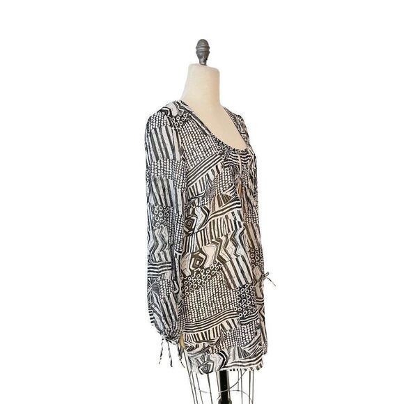 Profile by Gottex Black Gray Long sleeve Swimsuit Cover Up Medium - Picture 3 of 6